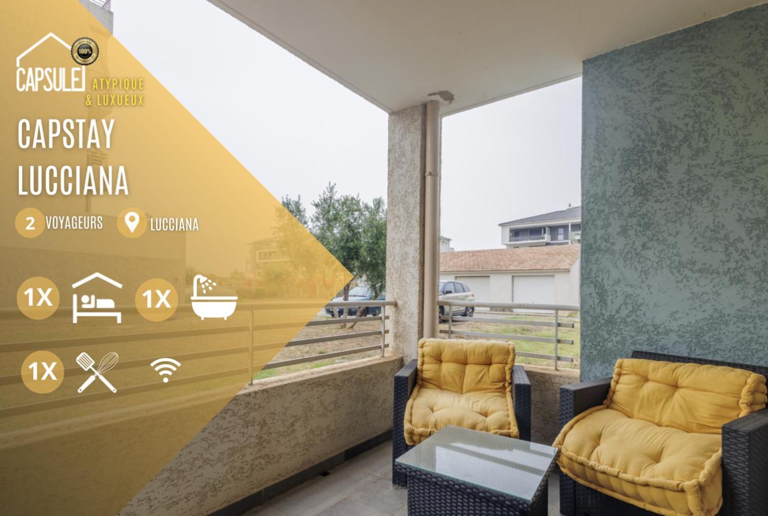 Capstay Avec Grande Terrasse Proche Aeroport Bastia - Lucciana - Centre Appartamento *